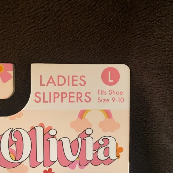 SAM & OLIVIA ladies white poly 3D flower slippers NWT in size Large (9-10) - Picture 4 of 9